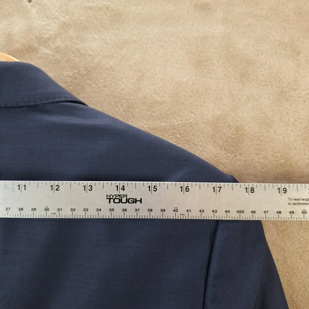 Express Photographer Suit Jacket Mens 38 Blue Solid Single Vent 2 Button Fitted